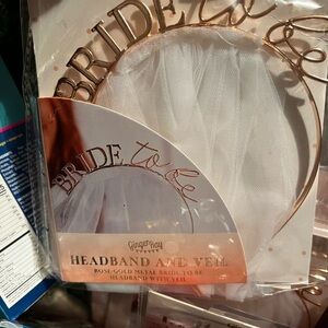 Rose Gold 'Bride to Be' Headband and Veil Bachelorette